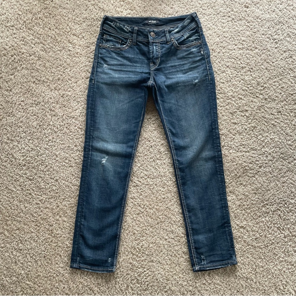 Silver Jeans Suki Ankle Slim Blue Denim